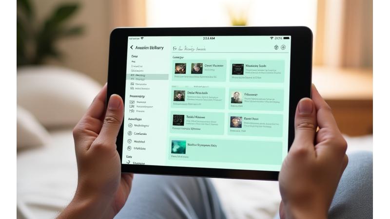 Interfaz de una biblioteca de audios de meditación con opciones de filtrado y búsqueda, diseño limpio y moderno
